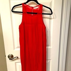 Pleaded red dress A shape